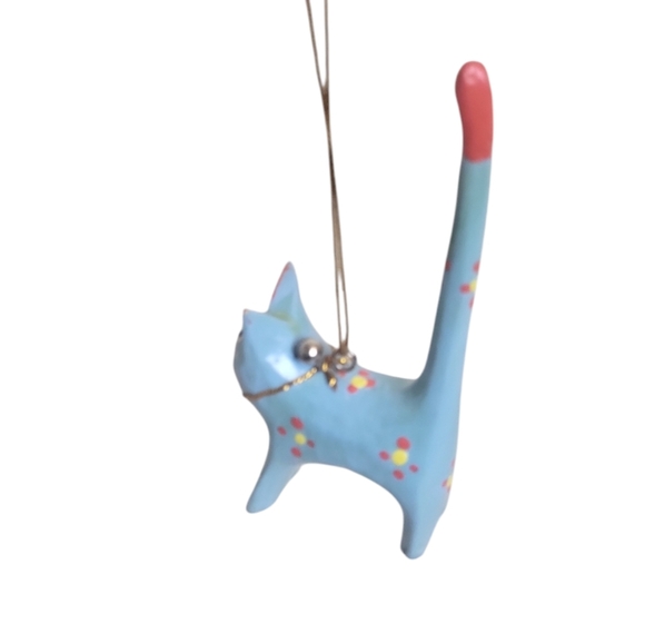 CAT RING HOLDER Gift Kitty Feline Blue Yellow Red - Picture 2 of 4